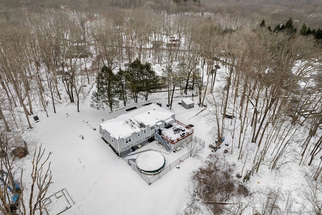 view of snowy aerial view