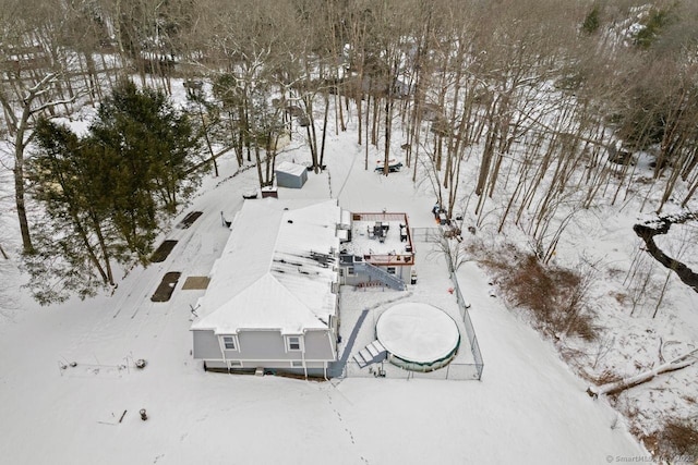 view of snowy aerial view