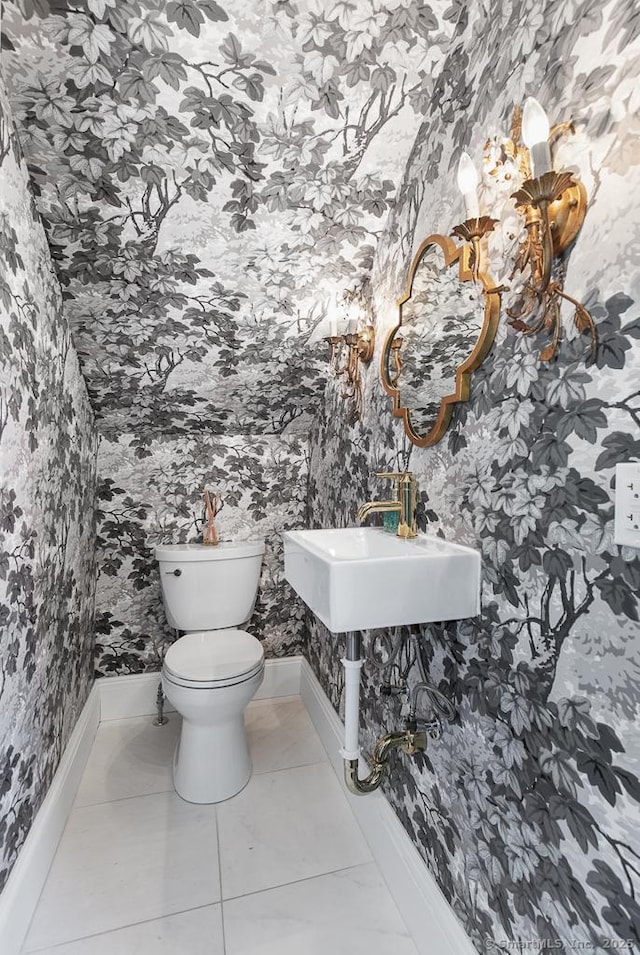 114 Walkley Hill Rd, Haddam, CT 06438 - half bathroom featuring toilet and wallpapered walls
