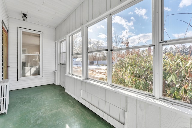 view of unfurnished sunroom