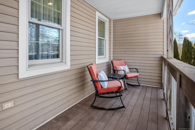 wooden deck featuring a porch