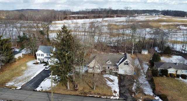 view of snowy aerial view