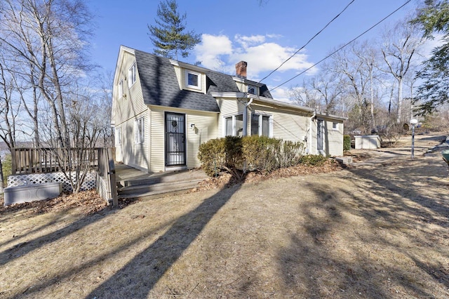 view of front of property featuring a deck