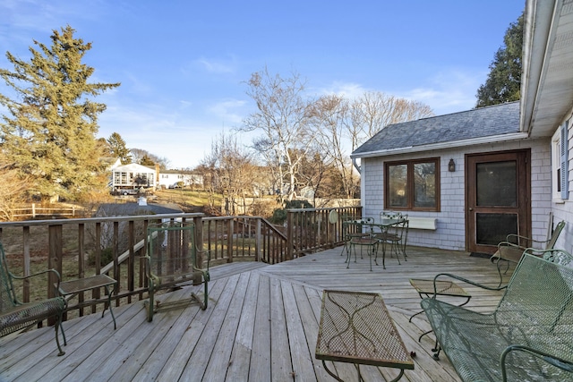 view of wooden deck