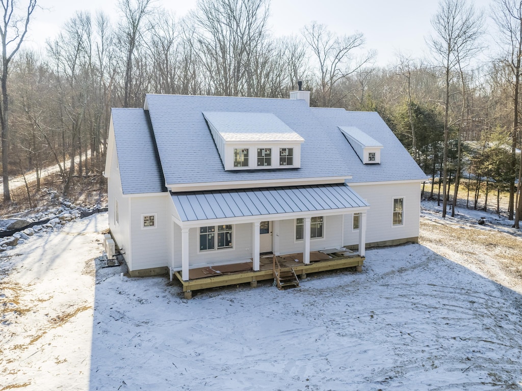 158 Old Redding Rd, Redding, CT 06896 - view of front of home with covered porch