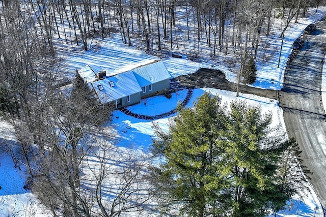 view of snowy aerial view