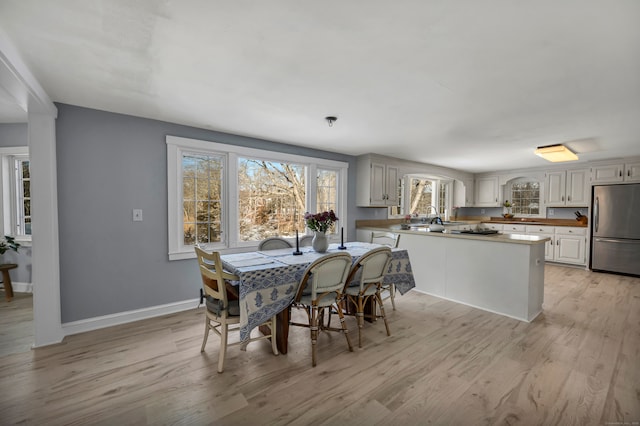 dining room with light hardwood / wood-style floors