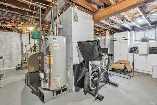 interior space with gas water heater