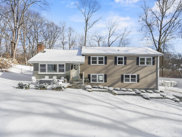 view of split level home