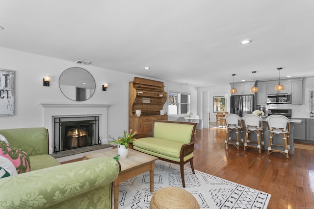 living room featuring hardwood / wood-style flooring