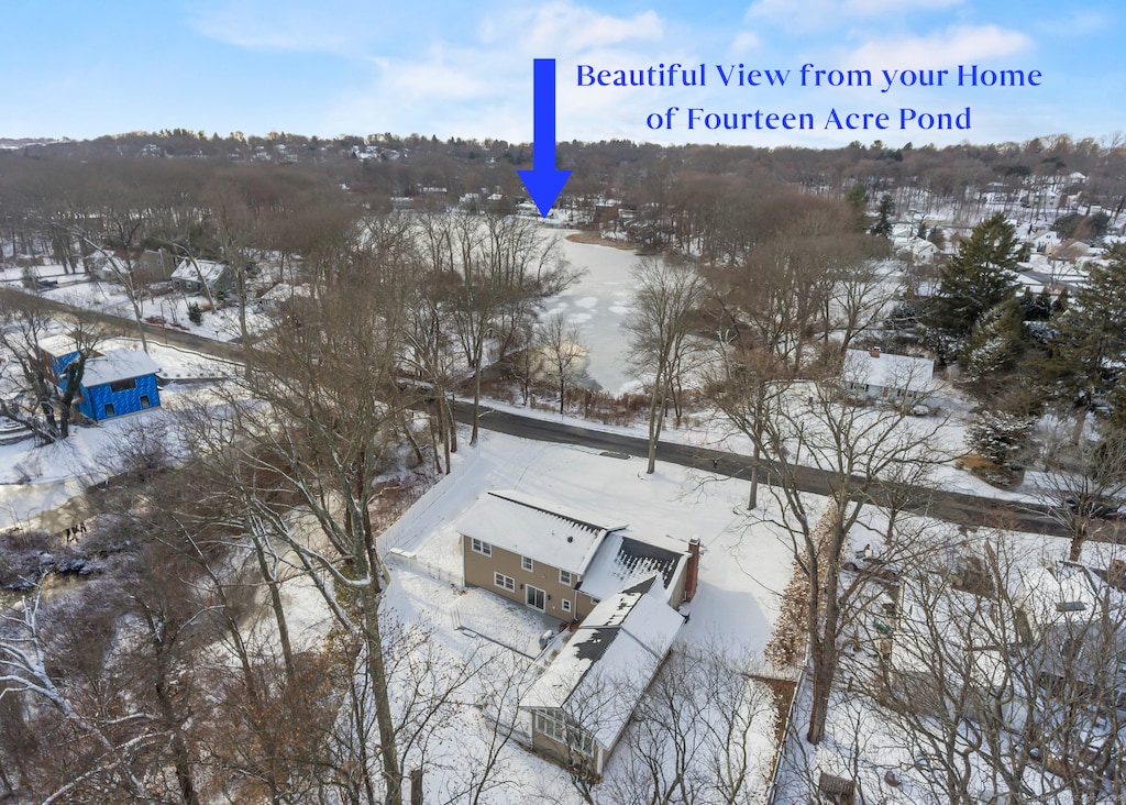 view of snowy aerial view