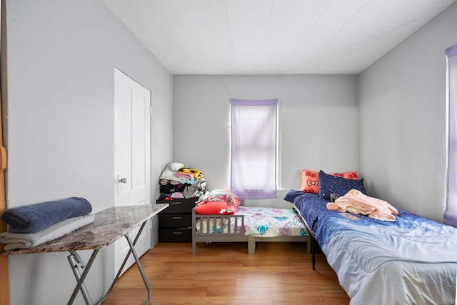 bedroom featuring light hardwood / wood-style floors