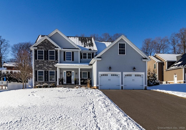 view of front of house with a garage