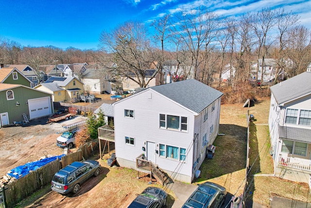 aerial view with a residential view