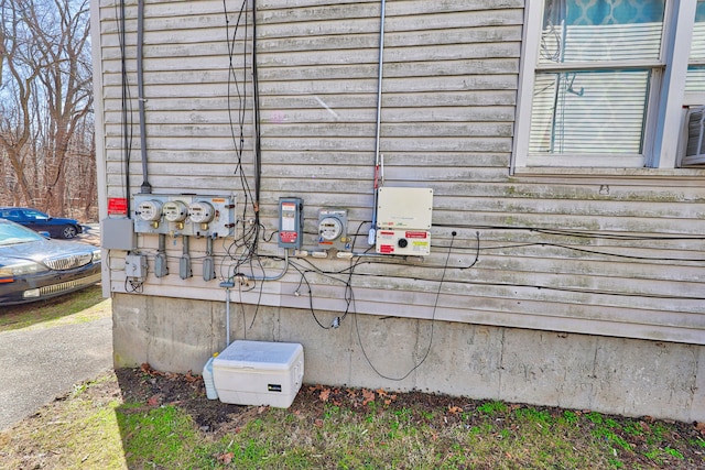 exterior details featuring electric meter