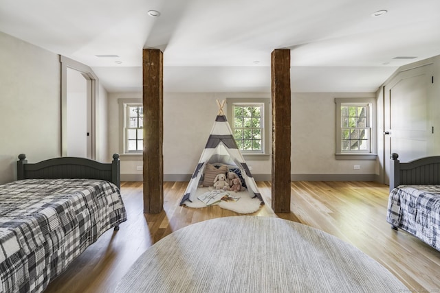 bedroom featuring light hardwood / wood-style floors