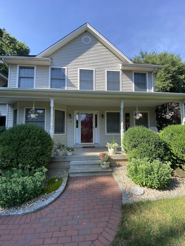 view of front of house featuring covered porch