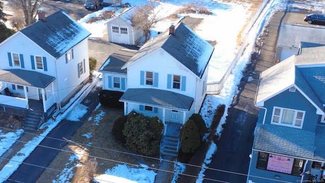 view of snowy aerial view