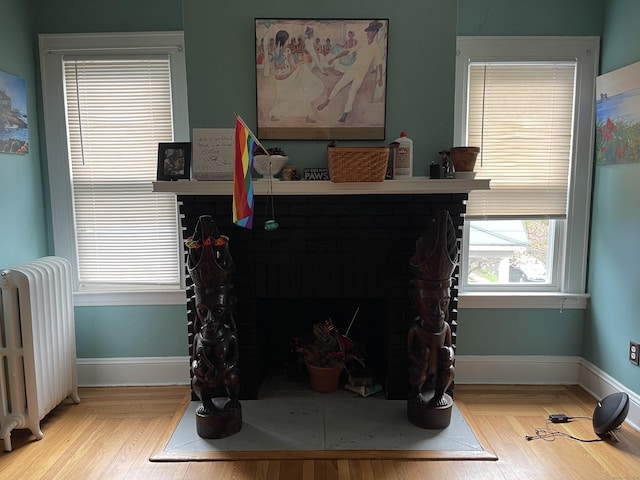 room details featuring wood-type flooring and radiator