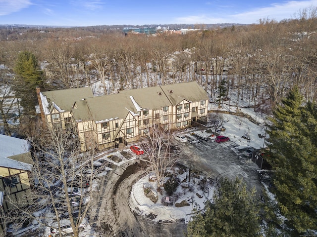 view of snowy aerial view