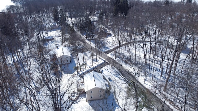 view of snowy aerial view