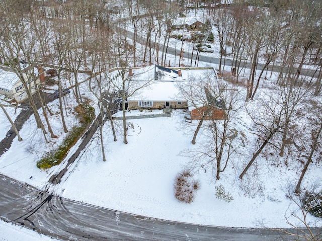 view of snowy aerial view