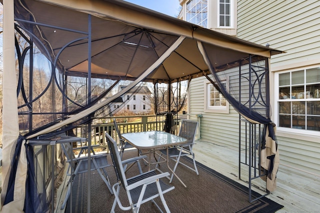 deck with a gazebo