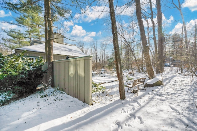 view of snowy yard