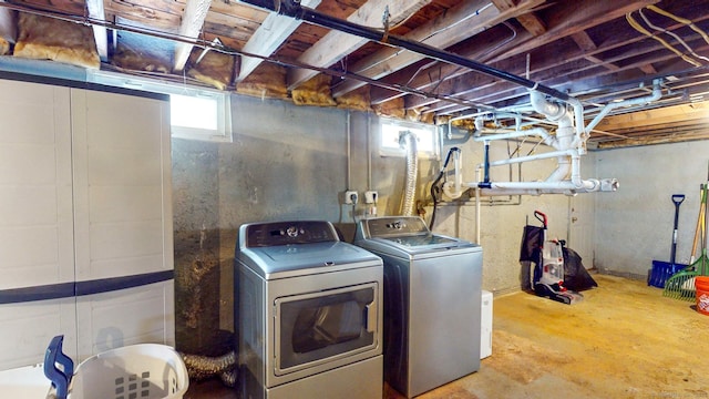 washroom with separate washer and dryer