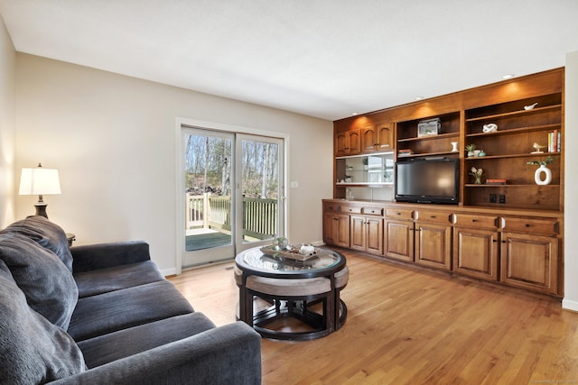 living room with light wood finished floors
