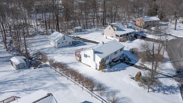 view of snowy aerial view