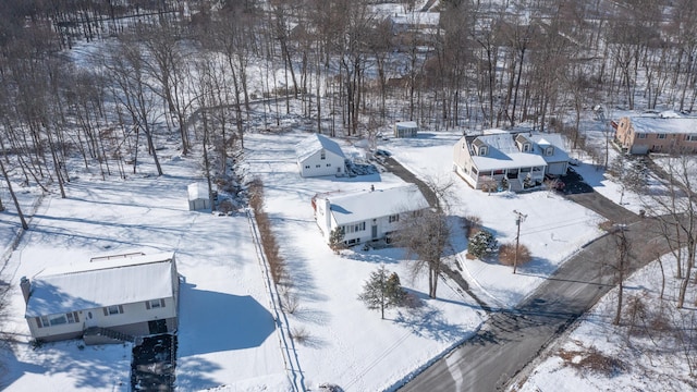 view of snowy aerial view