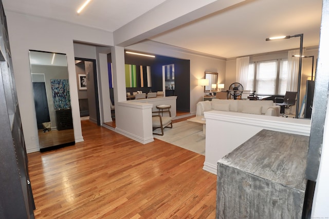 living room featuring light hardwood / wood-style flooring