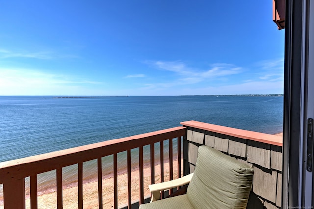 balcony with a water view