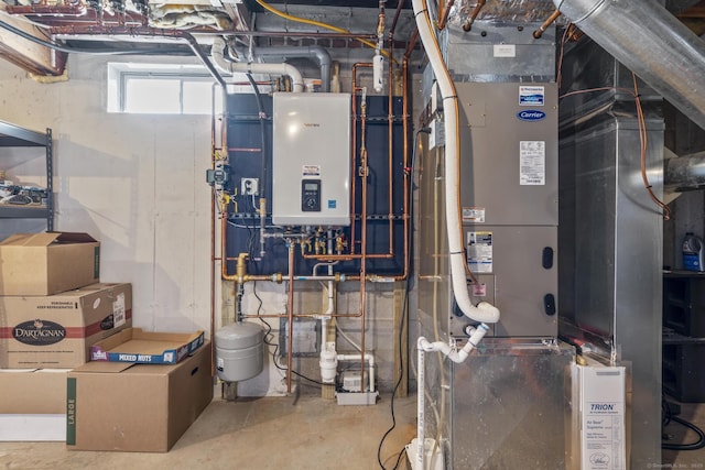 utilities featuring heating unit and water heater