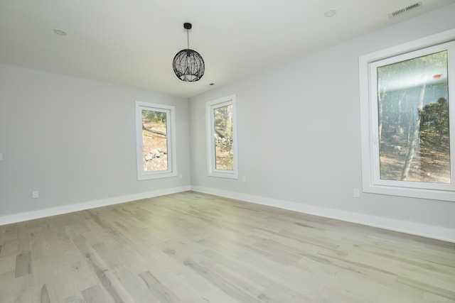 empty room featuring light wood-type flooring