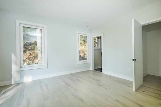 empty room featuring light wood-type flooring