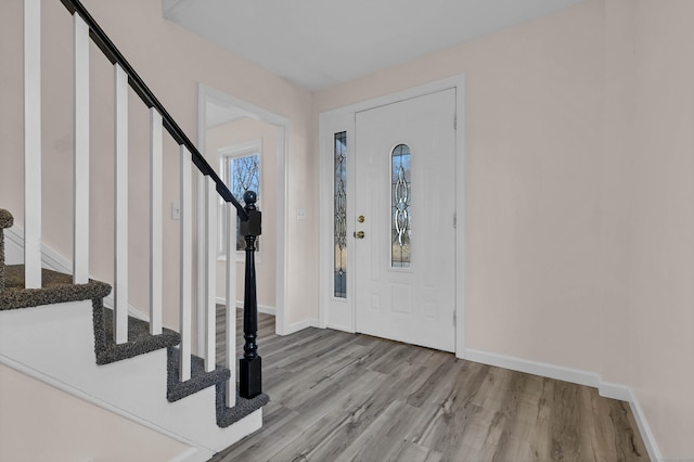 foyer featuring light hardwood / wood-style floors