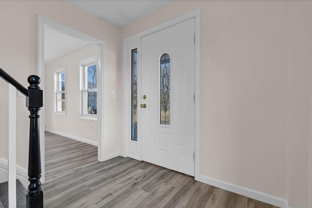 entryway featuring light hardwood / wood-style flooring