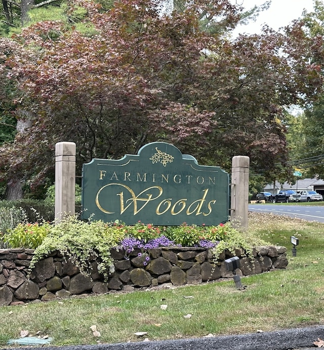 view of community sign