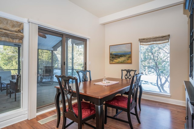 dining room featuring dark hardwood / wood-style floors