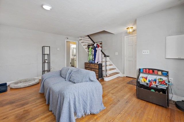 living room featuring light wood-type flooring