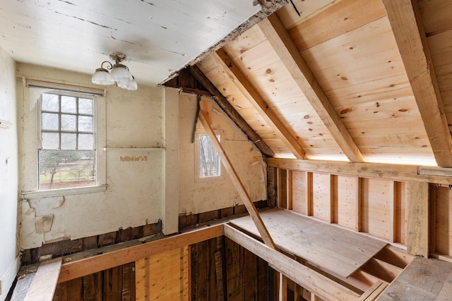 view of unfinished attic