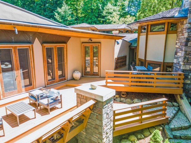 deck featuring french doors