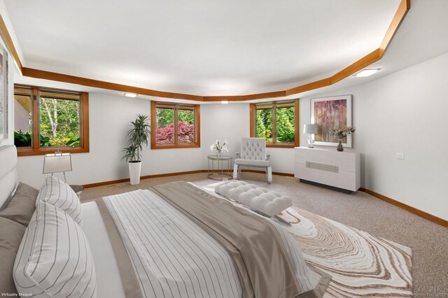 22 Father Peters Ln, New Canaan, CT 06840 - bedroom featuring light carpet, baseboards, and multiple windows