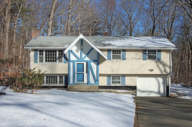 view of front of house with a garage