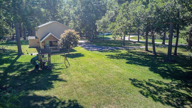 view of yard featuring a playground