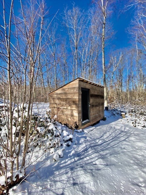 view of snow covered structure