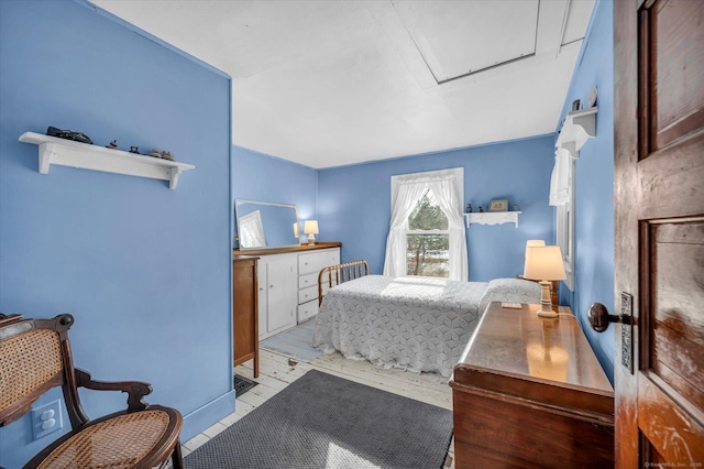 bedroom featuring light hardwood / wood-style floors