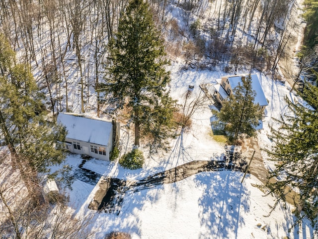 view of snowy aerial view